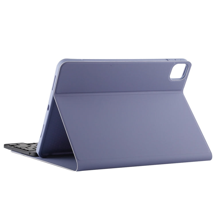 TG11BS Detachable Bluetooth Black Keyboard + Microfiber Leather Tablet Case for iPad Pro 11 inch (2020), with Backlight & Pen Slot & Holder(Purple)
