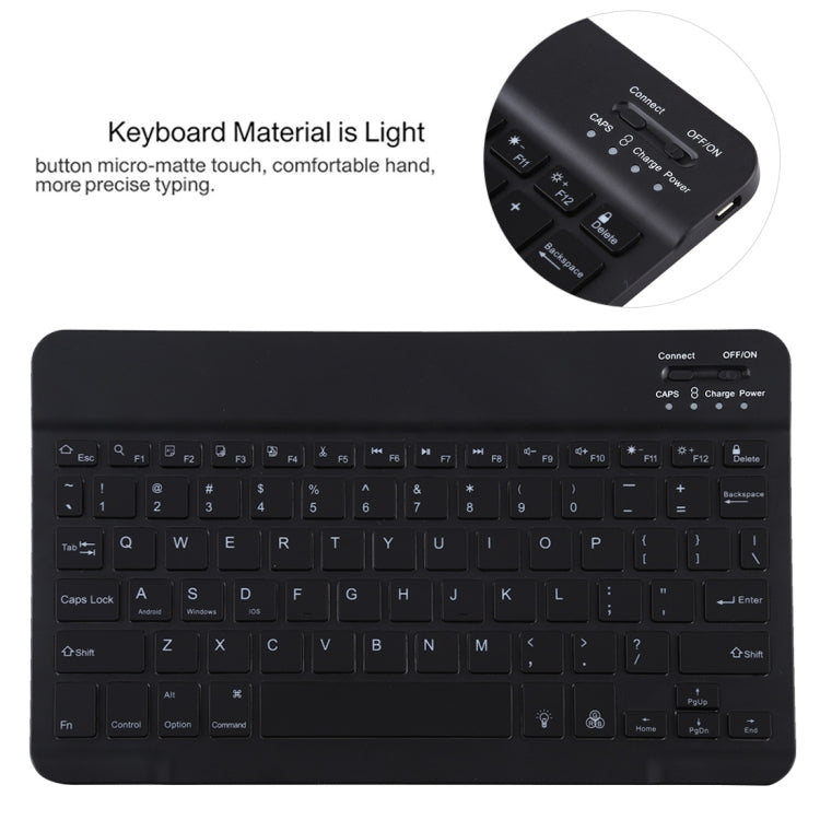 TG11BS Detachable Bluetooth Black Keyboard + Microfiber Leather Tablet Case for iPad Pro 11 inch (2020), with Backlight & Pen Slot & Holder(Purple)