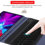 TG11BS Detachable Bluetooth Black Keyboard + Microfiber Leather Tablet Case for iPad Pro 11 inch (2020), with Backlight & Pen Slot & Holder(Purple)