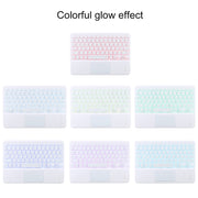TG-102BCS Detachable Bluetooth White Keyboard + Microfiber Leather Tablet Case for iPad 10.2 inch / iPad Air (2019), with Touch Pad & Backlight & Pen Slot & Holder (Dark Green)