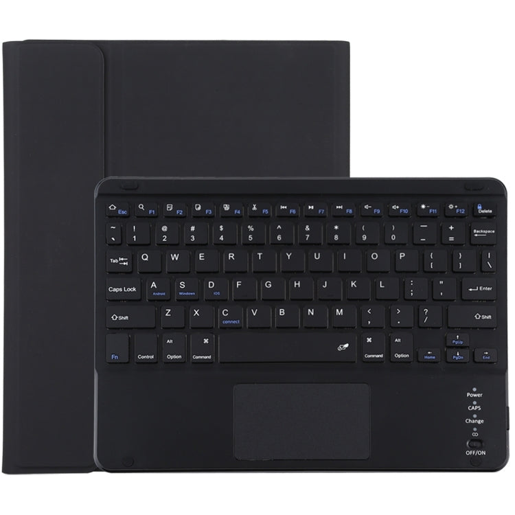 TG97BC Detachable Bluetooth Black Keyboard + Microfiber Leather Tablet Case for iPad 9.7 inch, with Touch Pad & Pen Slot & Holder(Black)