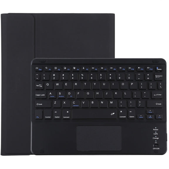 TG109BC Detachable Bluetooth Black Keyboard + Microfiber Leather Tablet Case for iPad Air 2020, with Touch Pad & Pen Slot & Holder (Black)