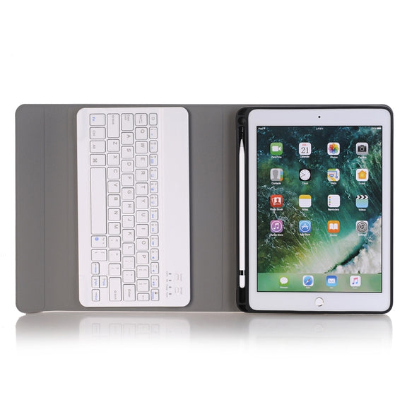 A102B For iPad 10.2 inch 2019 Ultra-thin Detachable Bluetooth Keyboard Leather Tablet Case with Stand & Pen Slot Function (Gold)