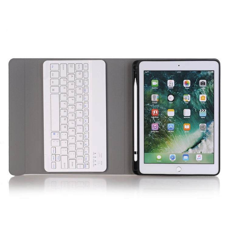 A102B For iPad 10.2 inch 2019 Ultra-thin Detachable Bluetooth Keyboard Leather Tablet Case with Stand & Pen Slot Function (Gold)