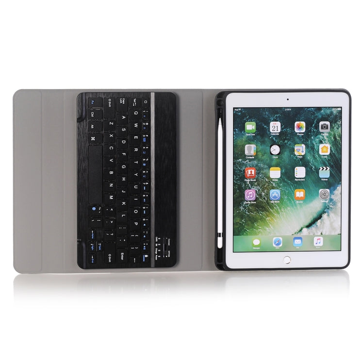 A102B For iPad 10.2 inch 2019 Ultra-thin Detachable Bluetooth Keyboard Leather Tablet Case with Stand & Pen Slot Function (Blue)