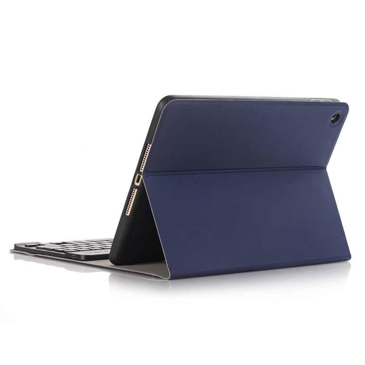 A102B For iPad 10.2 inch 2019 Ultra-thin Detachable Bluetooth Keyboard Leather Tablet Case with Stand & Pen Slot Function (Blue)