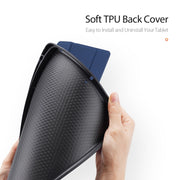 For iPad 10.2 DUX DUCIS Domo Series Horizontal Flip Magnetic PU Leather Case with Three-folding Holder & Pen Slot & Sleep / Wake-up Function (Blue)