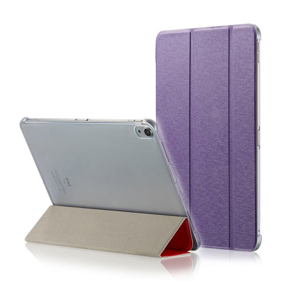 Silk Texture Horizontal Flip  Magnetic PU Leather Case for iPad Air 13 2024 / iPad Pro 12.9 inch (2018), with Three-folding Holder & Sleep / Wake-up Function(Purple)
