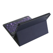 A11BS 2020 Ultra-thin ABS Detachable Bluetooth Keyboard Tablet Case for iPad Pro 11 2022 / 2021 / Air4 / Air5, with Backlight & Pen Slot & Holder (Dark Blue)
