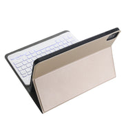 A11BS 2020 Ultra-thin ABS Detachable Bluetooth Keyboard Tablet Case for iPad Pro 11 2022 / 2021 / Air4 / Air5, with Backlight & Pen Slot & Holder (Gold)