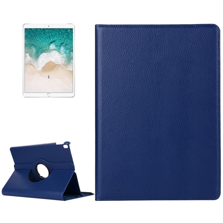 Litchi Texture 360 Degree Spin Multi-function Horizontal Flip Leather Protective Case with Holder for iPad Pro 10.5 inch / iPad Air (2019) (Navy Blue)