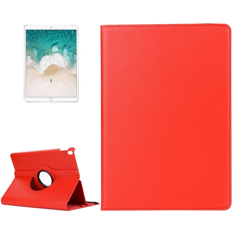 Litchi Texture 360 Degree Spin Multi-function Horizontal Flip Leather Protective Case with Holder for iPad Pro 10.5 inch / iPad Air (2019) (Red)