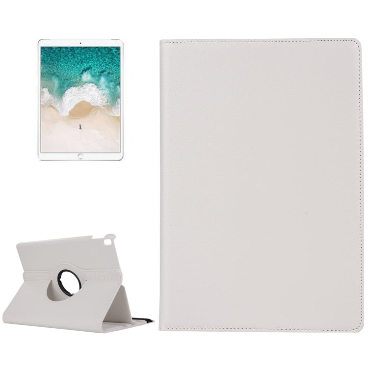 Litchi Texture 360 Degree Spin Multi-function Horizontal Flip Leather Protective Case with Holder for iPad Pro 10.5 inch / iPad Air (2019) (White)