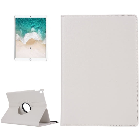 Litchi Texture 360 Degree Spin Multi-function Horizontal Flip Leather Protective Case with Holder for iPad Pro 10.5 inch / iPad Air (2019) (White)