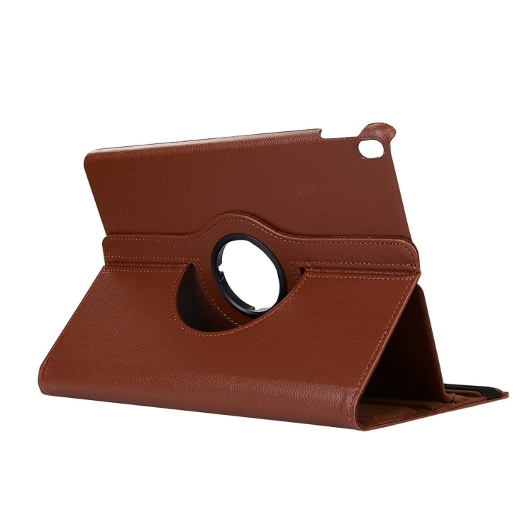 Litchi Texture 360 Degree Spin Multi-function Horizontal Flip Leather Protective Case with Holder for iPad Pro 10.5 inch / iPad Air (2019) (Brown)