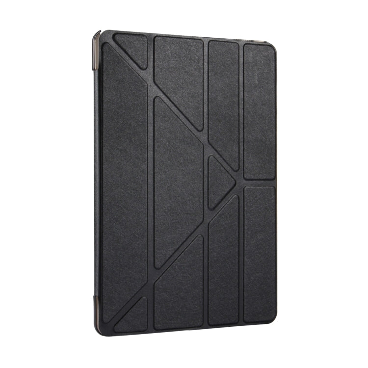 For iPad Pro 10.5 inch Silk Texture Horizontal Deformation Flip Leather Case with 4-folding Holder & Sleep / Wake-up(Black)