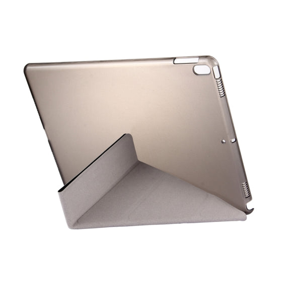 For iPad Pro 10.5 inch Silk Texture Horizontal Deformation Flip Leather Case with 4-folding Holder & Sleep / Wake-up(Black)