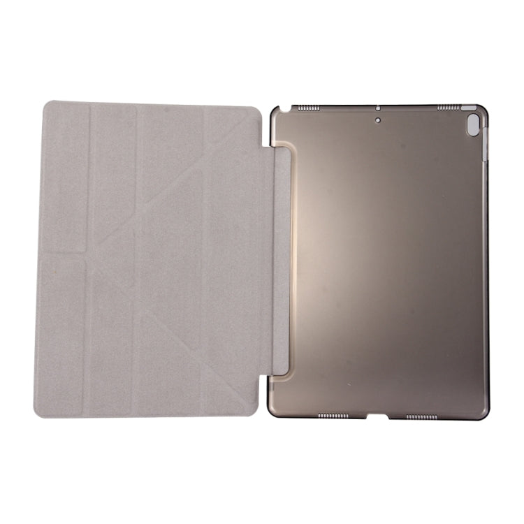 For iPad Pro 10.5 inch Silk Texture Horizontal Deformation Flip Leather Case with 4-folding Holder & Sleep / Wake-up(Black)