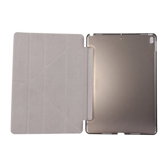 For iPad Pro 10.5 inch Silk Texture Horizontal Deformation Flip Leather Case with 4-folding Holder & Sleep / Wake-up(Black)