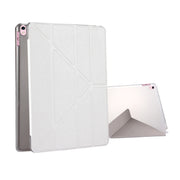 For iPad Pro 10.5 inch Silk Texture Horizontal Deformation Flip Leather Case with 4-folding Holder & Sleep / Wake-up(White)