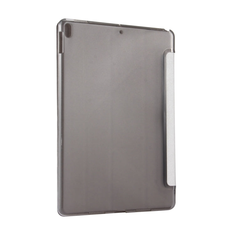 For iPad Pro 10.5 inch Silk Texture Horizontal Deformation Flip Leather Case with 4-folding Holder & Sleep / Wake-up(White)