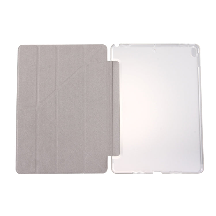 For iPad Pro 10.5 inch Silk Texture Horizontal Deformation Flip Leather Case with 4-folding Holder & Sleep / Wake-up(White)