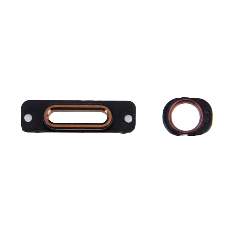 10 PCS 2 in 1 for iPhone SE Charging Port Retaining Brackets + Headphone Jack Rings(Rose Gold)