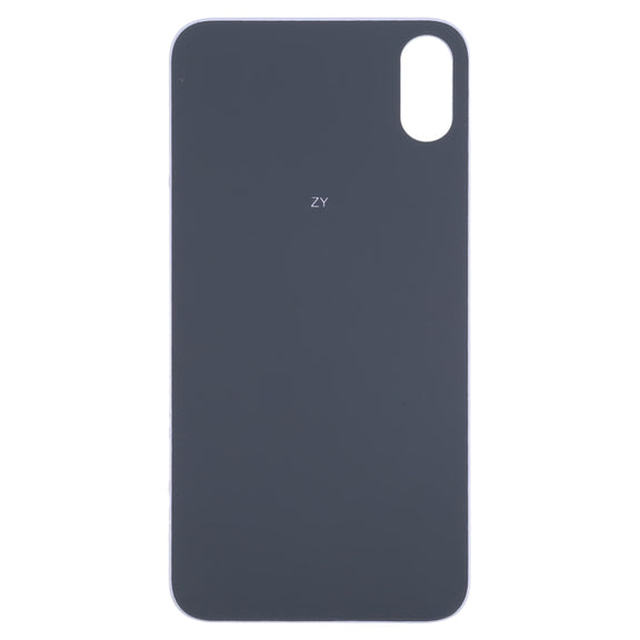 Easy Replacement Big Camera Hole Glass Back Battery Cover for iPhone X / XS(Purple)