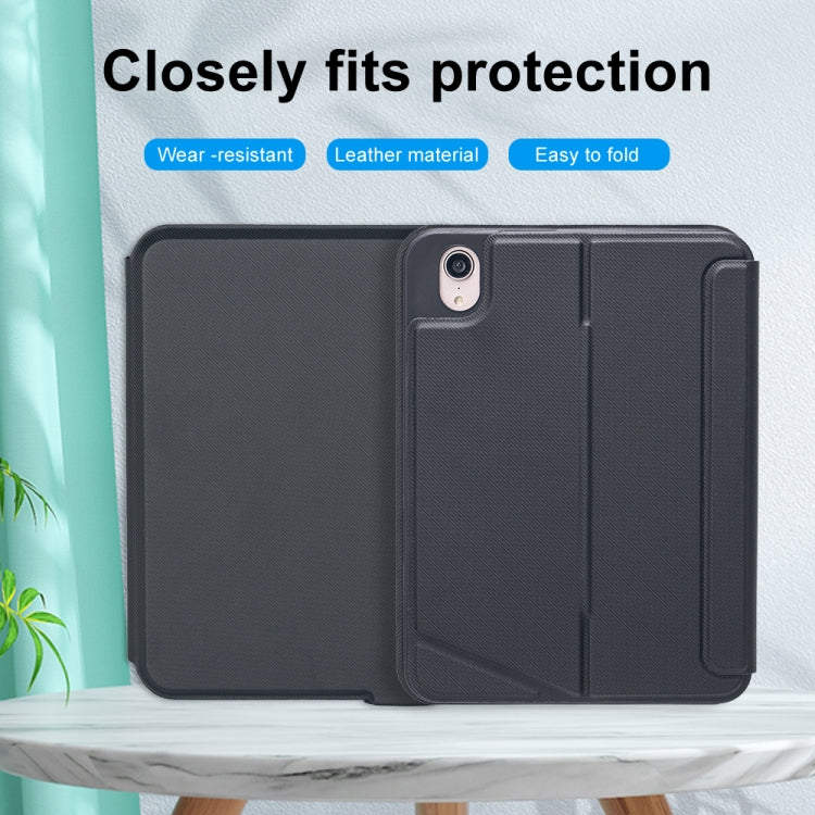 T06-AS For iPad mini6 Touch Backlight Split Type Bluetooth Keyboard Leather Case