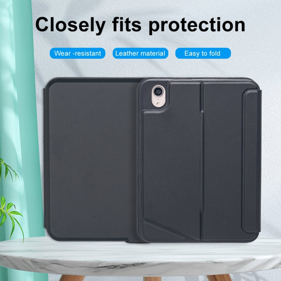 T06-AS For iPad mini6 Touch Backlight Split Type Bluetooth Keyboard Leather Case