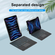 T11-AS For iPad Air 11 2025 / Air 5 / 4 10.9 / Pro 11 2022&2021&2020&2018 Touch Backlight Split Type Bluetooth Keyboard Leather Case