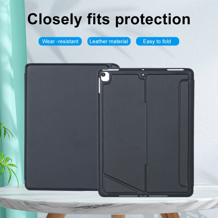 T102-AS For iPad 10.2 2021/2020/2019 / Air 3 10.5/Pro 10.5 Touch Backlight Split Type Bluetooth Keyboard Leather Case