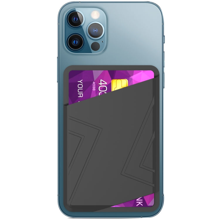 For iPhone 13 Series / iPhone 12 Series Silicone Wallet Pouch Card Case Magsafing Card Holder(Black)