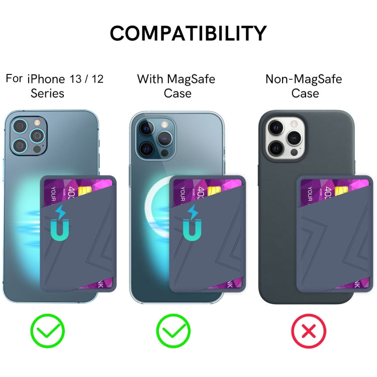For iPhone 13 Series / iPhone 12 Series Silicone Wallet Pouch Card Case Magsafing Card Holder(Black)