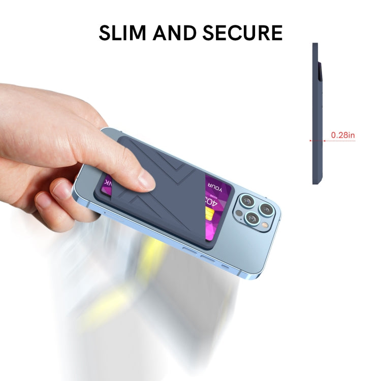 For iPhone 13 Series / iPhone 12 Series Silicone Wallet Pouch Card Case Magsafing Card Holder(Black)