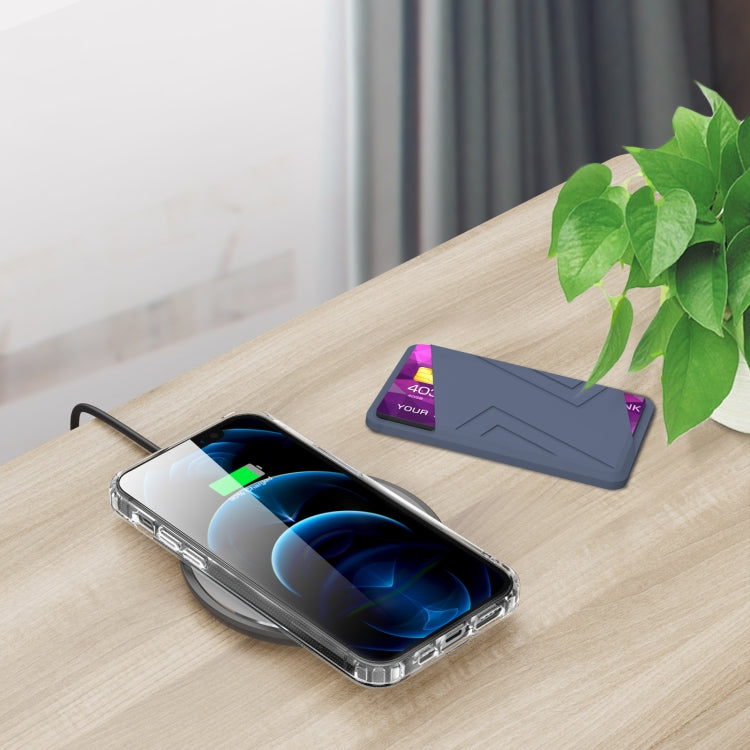 For iPhone 13 Series / iPhone 12 Series Silicone Wallet Pouch Card Case Magsafing Card Holder(Black)
