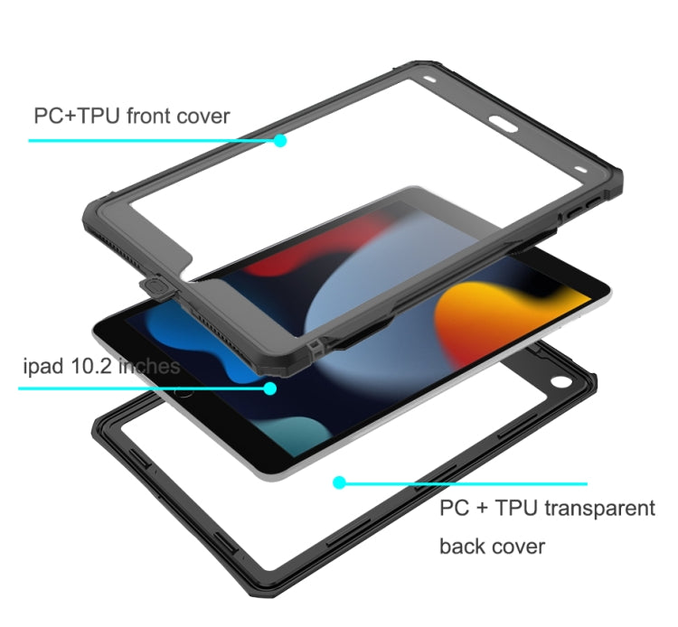 For iPad 10.2 2021 RedPepper Shockproof Water-resistant PC + PET + TPU Tablet Protective Case