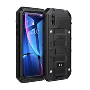 For iPhone XR Water-resistant Dustproof Shockproof Zinc Alloy + Silicone Case (Black)