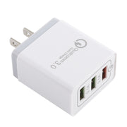 AR-QC-03 2.1A 3 USB Ports Quick Charger Travel Charger, US Plug (Grey)