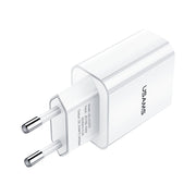 USAMS US-CC075 T18 2.1A Single USB Travel Charger, EU Plug (White)