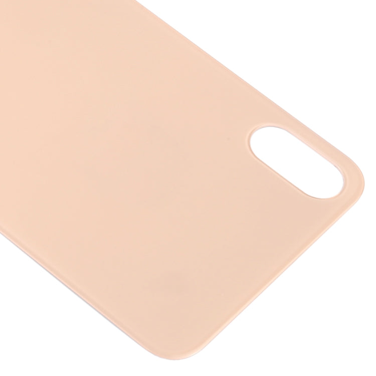 Easy Replacement Big Camera Hole Glass Back Battery Cover with Adhesive for iPhone XS(Gold)