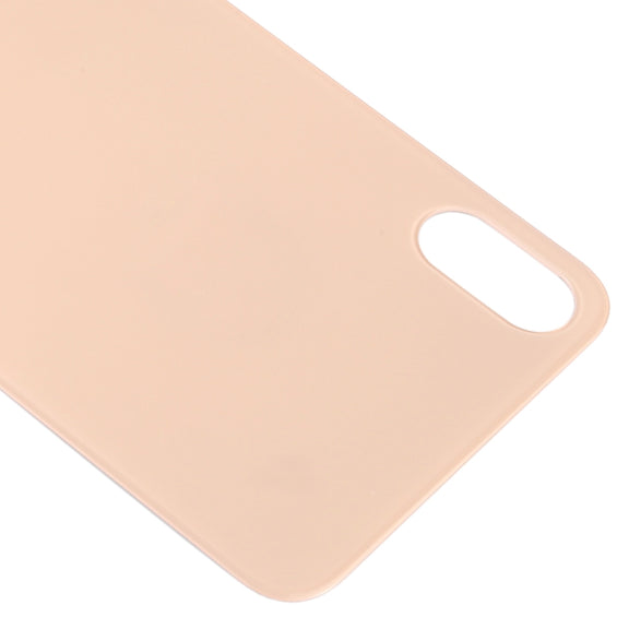 Easy Replacement Big Camera Hole Glass Back Battery Cover with Adhesive for iPhone XS(Gold)
