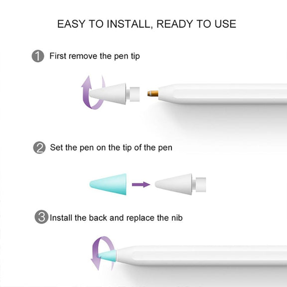 4 PCS Non-slip Mute Wear-resistant Nib Cover for Apple Pencil 1 / 2(White)