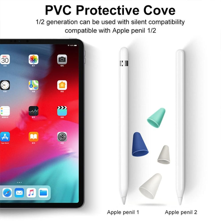 4 PCS Non-slip Mute Wear-resistant Nib Cover for Apple Pencil 1 / 2(White)