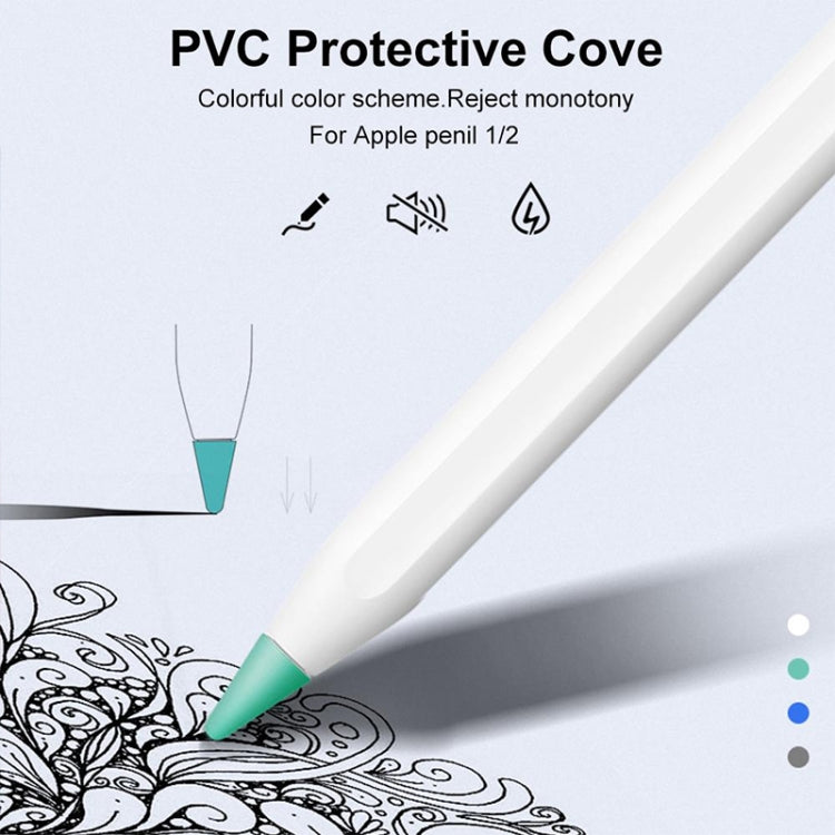 4 PCS Non-slip Mute Wear-resistant Nib Cover for Apple Pencil 1 / 2(White)