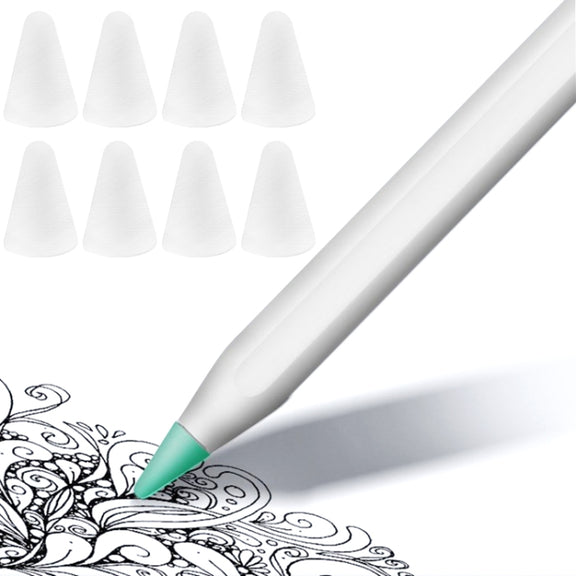 8 PCS Non-slip Mute Wear-resistant Nib Cover for Apple Pencil 1 / 2(Transparent)