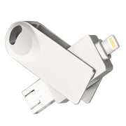 S29 3 in 1 32GB Micro USB + USB + 8 Pin Interface Metal Twister Flash Disk(Silver)