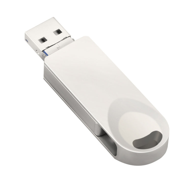 S29 3 in 1 32GB Micro USB + USB + 8 Pin Interface Metal Twister Flash Disk(Silver)