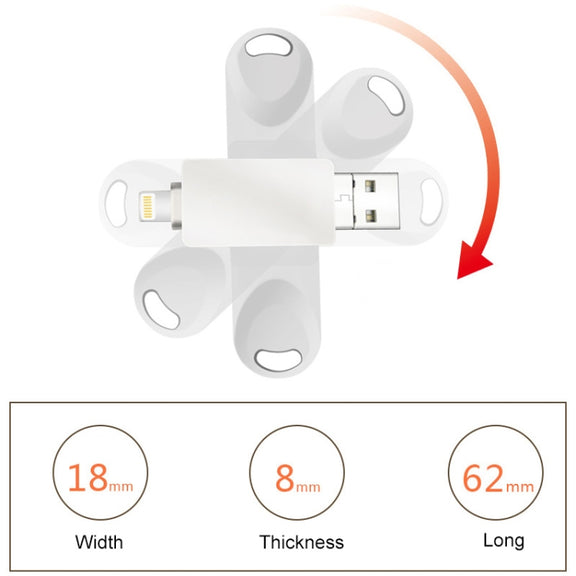S29 3 in 1 32GB Micro USB + USB + 8 Pin Interface Metal Twister Flash Disk(Silver)