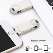 S29 3 in 1 32GB Micro USB + USB + 8 Pin Interface Metal Twister Flash Disk(Silver)